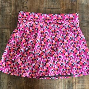 Pink Geometric Print Active Skort